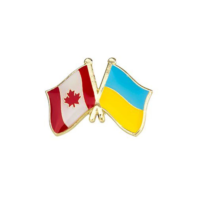 Small Canada Ukraine Flags Tac Pin - Tie Tac - Click Image to Close